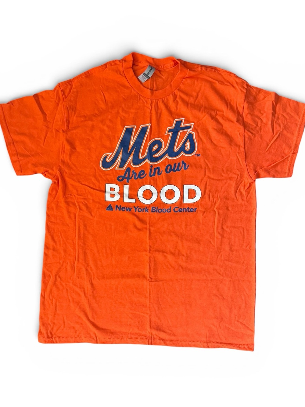 ๐ต 3/ $15 - Mets 'Are In Our Blood' Orange Graphic Tee Size Large - Picture 5 of 5